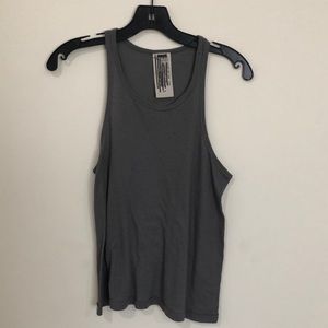 Free People gray ribbed high neck lightweight tank sz    S